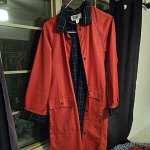 Lot One of Boston Red Raincoat.